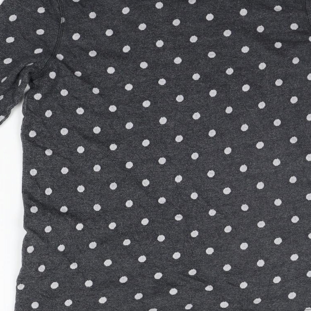 Pieses Womens Grey Polka Dot  Basic T-Shirt Size S