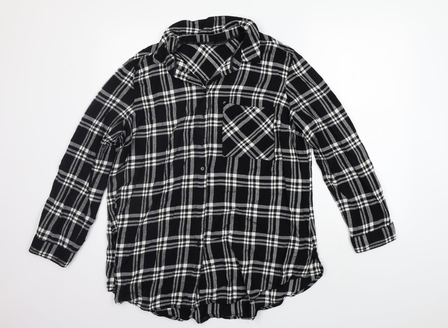 George Womens Black Check  Basic Button-Up Size 20