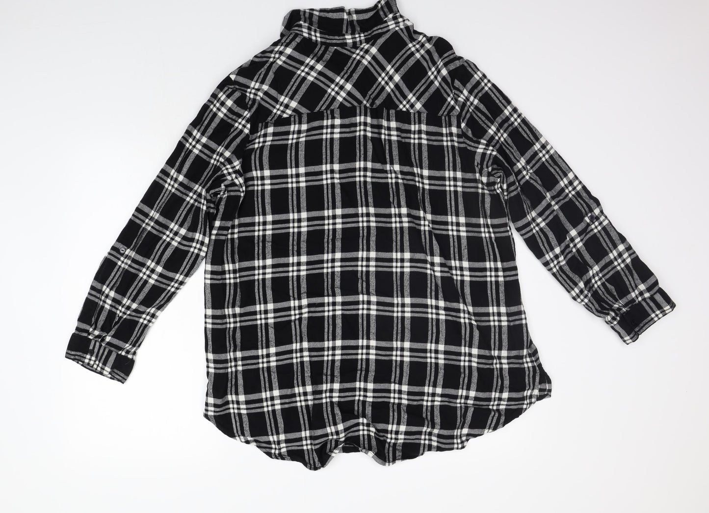 George Womens Black Check  Basic Button-Up Size 20