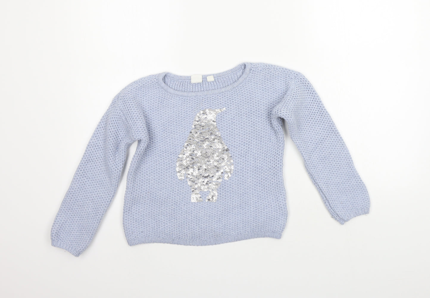 Gap Girls Blue   Pullover Jumper Size M  - SEQUIN