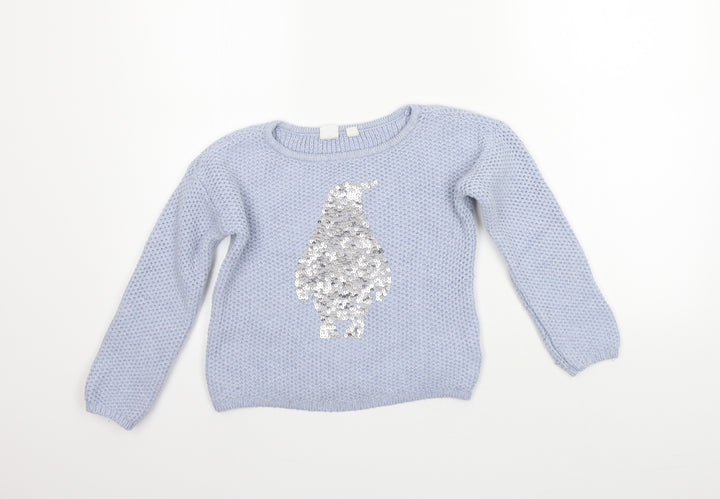 Gap Girls Blue   Pullover Jumper Size M  - SEQUIN