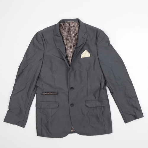 Fellini Womens Grey   Jacket Suit Size 10  - polyester