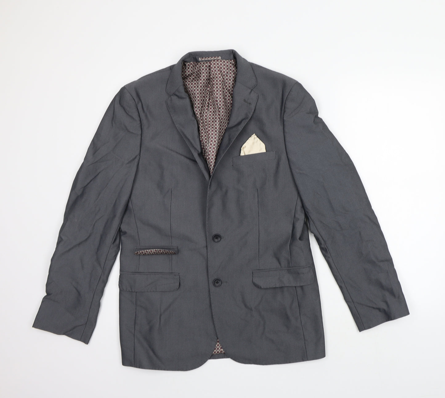 Fellini Womens Grey   Jacket Suit Size 10  - polyester