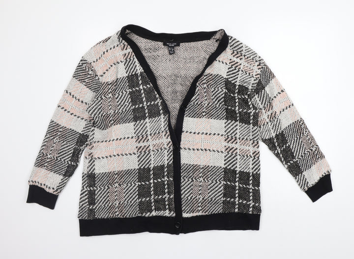 New Look Womens Beige Check  Cardigan Jumper Size S