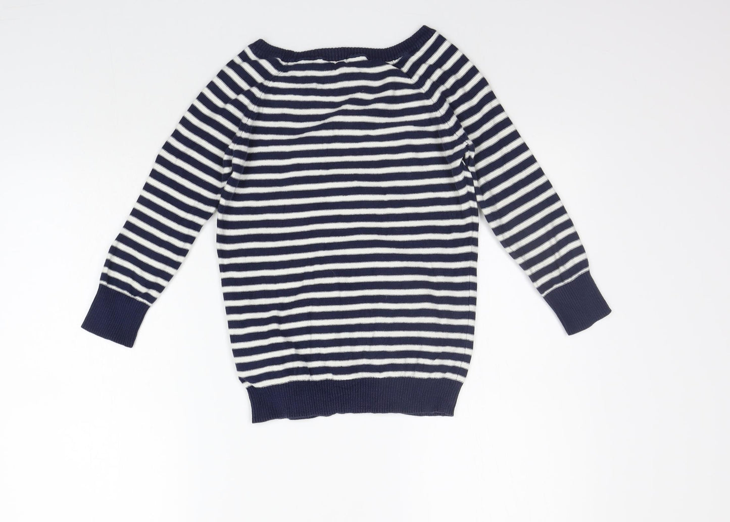 Divided Womens Blue Striped  Pullover Jumper Size 8