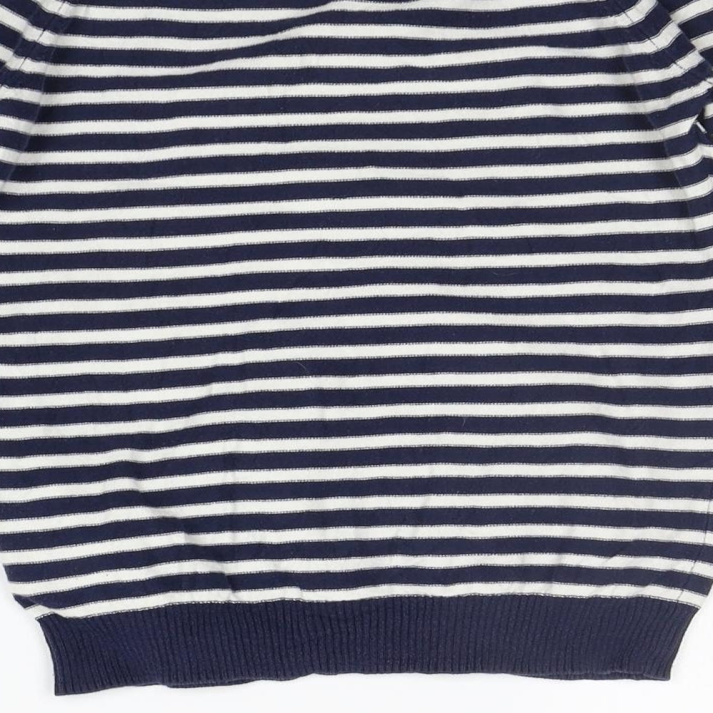 Divided Womens Blue Striped  Pullover Jumper Size 8