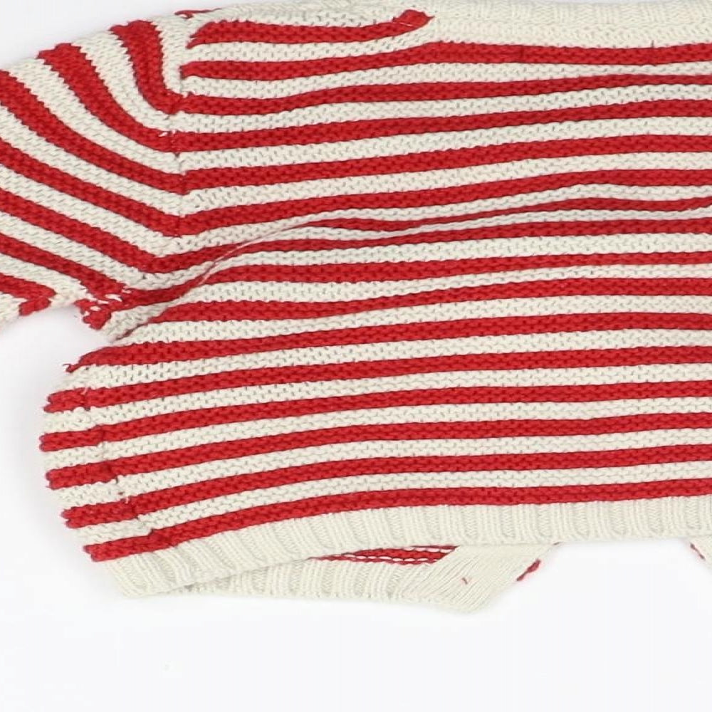 NEXT Girls Red Striped  Cardigan Jumper Size 2 Years