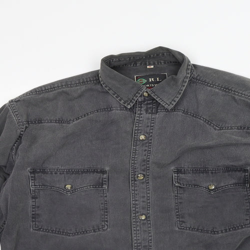 RL sportswear Mens Grey    Button-Up Size M
