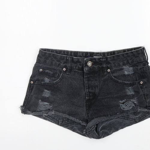 Pull&Bear Womens Grey   Cut-Off Shorts Size 8