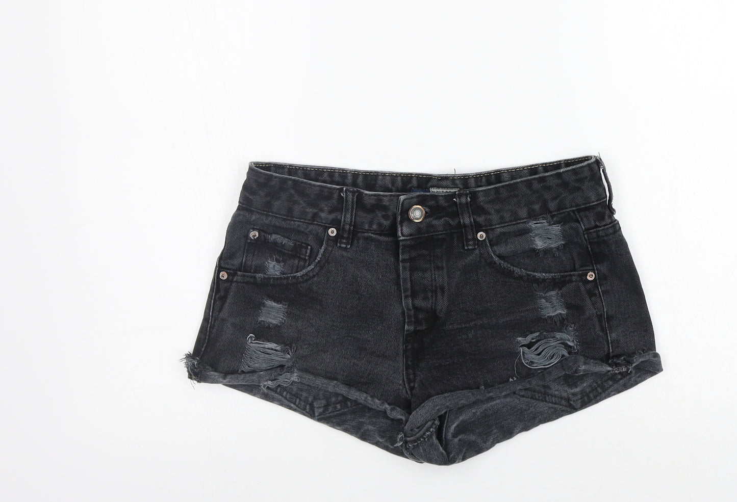 Pull&Bear Womens Grey   Cut-Off Shorts Size 8