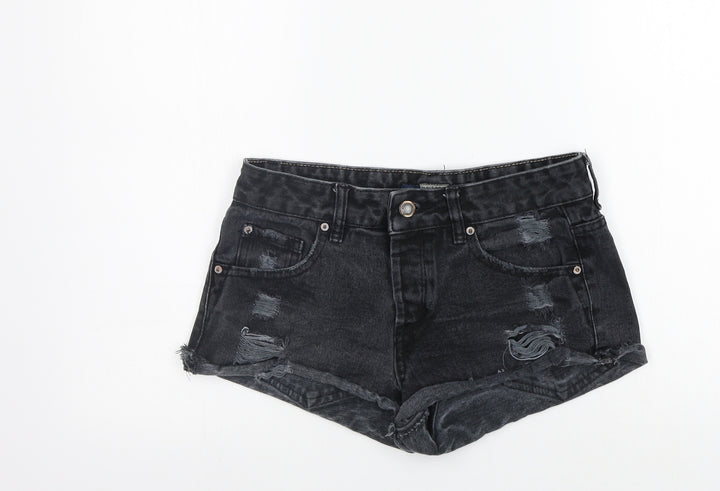Pull&Bear Womens Grey Cut-Off Shorts Size 8