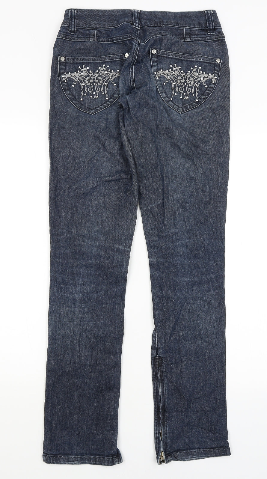 VERO MODA Womens Blue   Straight Jeans Size 10 L32 in