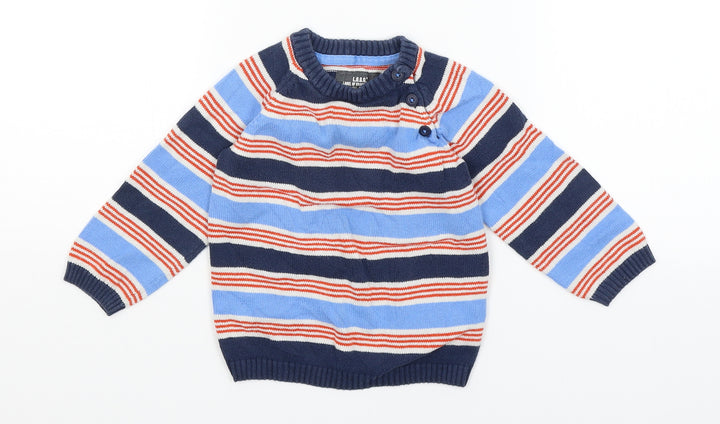 H&M Baby Blue Striped Pullover Jumper Size 12-18 Months