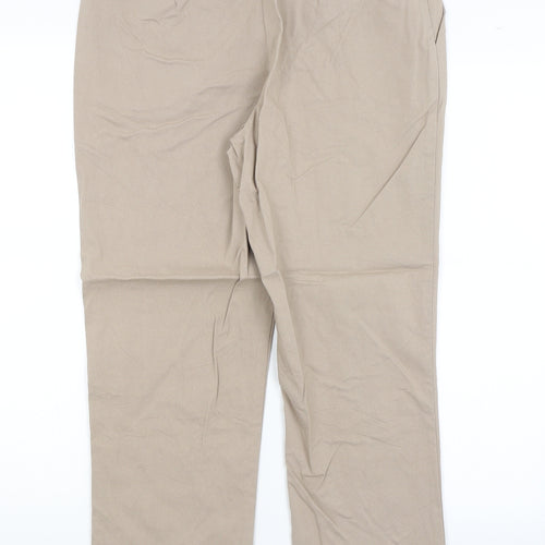 Marla Wynne Womens Beige   Capri Trousers Size 14 L26 in