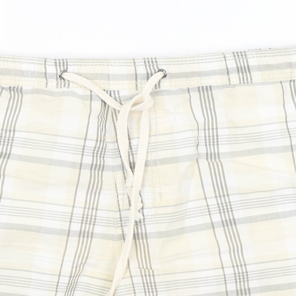 Easy Mens Beige Plaid  Athletic Shorts Size L - Swim