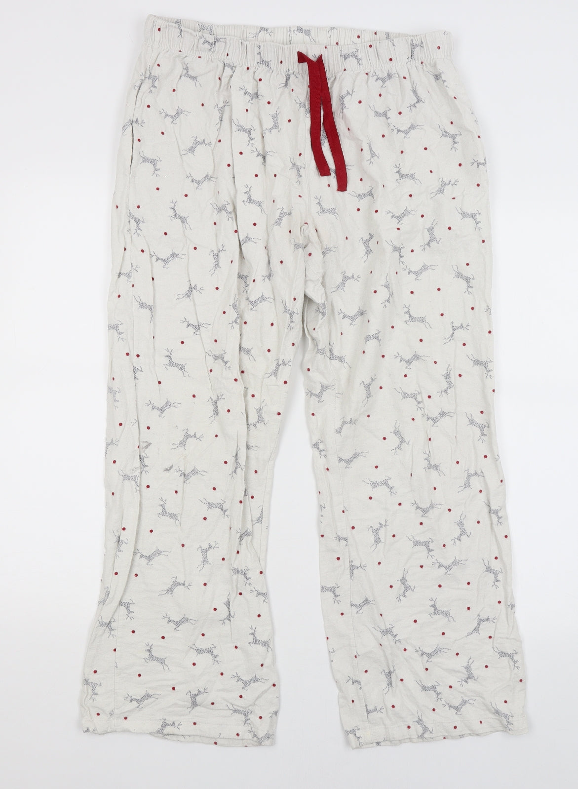 Love to Lounge Womens White Solid  Capri Pyjama Pants Size 16  - Reindeer