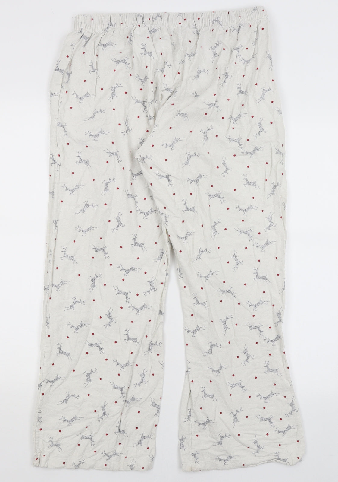 Love to Lounge Womens White Solid  Capri Pyjama Pants Size 16  - Reindeer