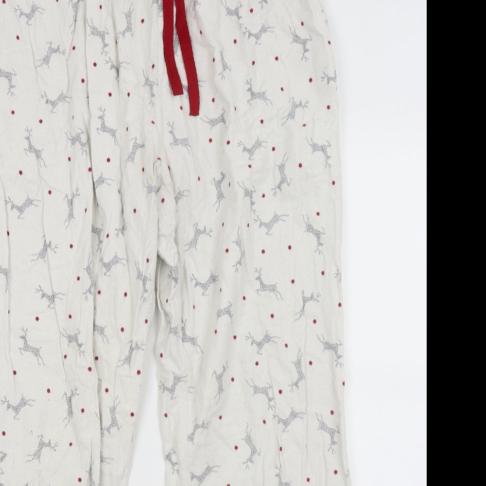 Love to Lounge Womens White Solid  Capri Pyjama Pants Size 16  - Reindeer