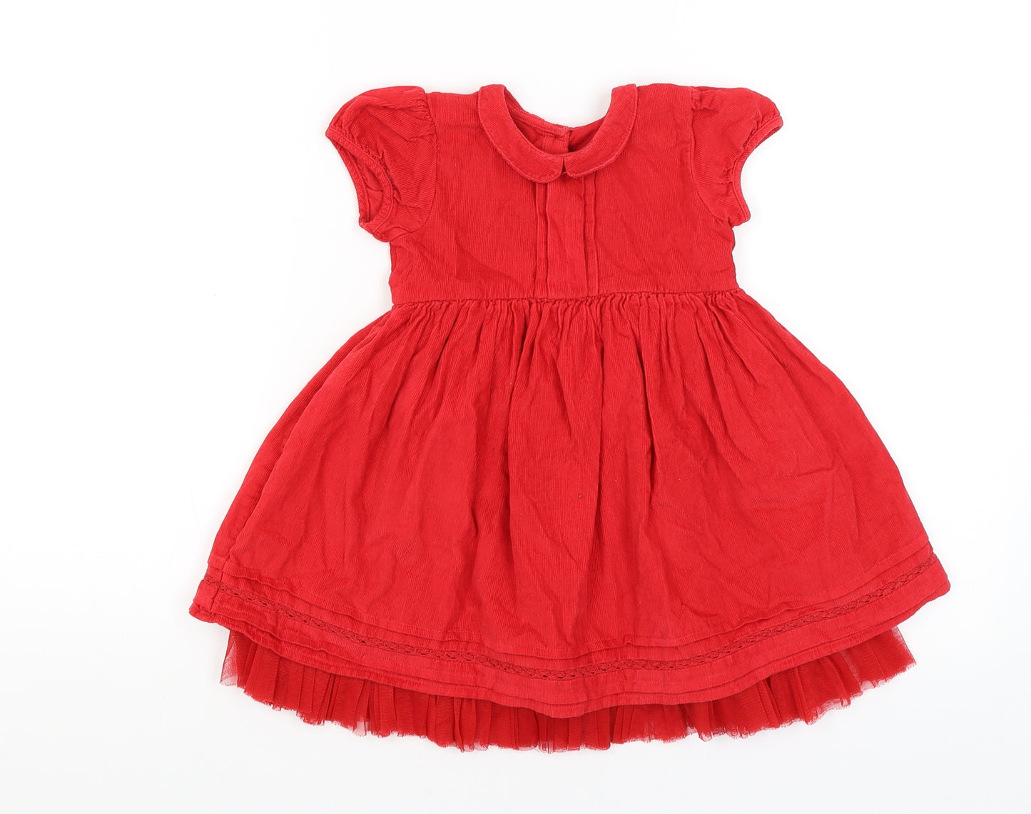 M&S Baby Red   Fit & Flare  Size 12-18 Months