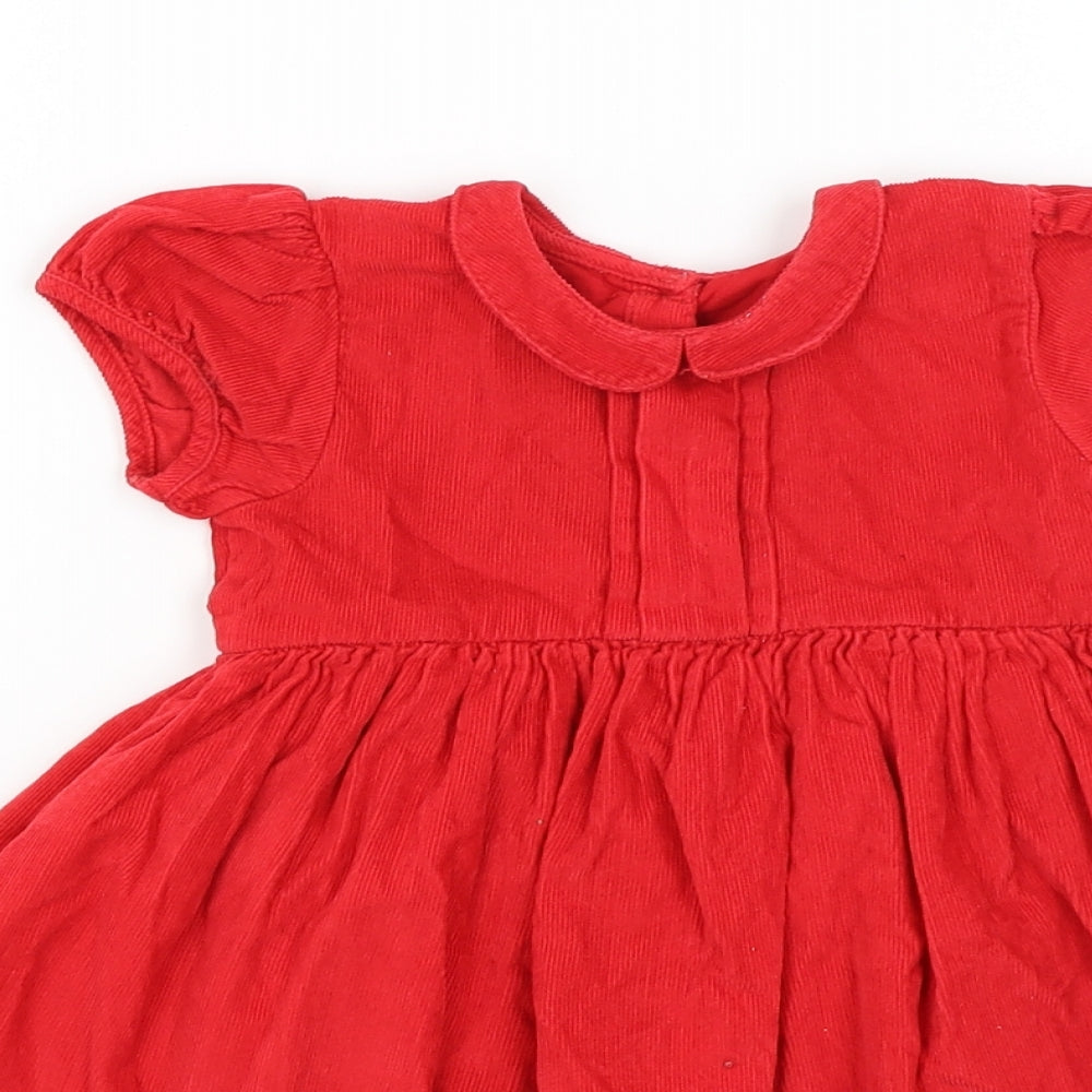 M&S Baby Red   Fit & Flare  Size 12-18 Months
