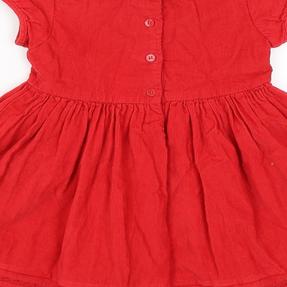M&S Baby Red   Fit & Flare  Size 12-18 Months