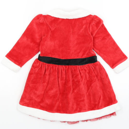 M&S Baby Red   Jumper Dress  Size 9-12 Months  - Christmas