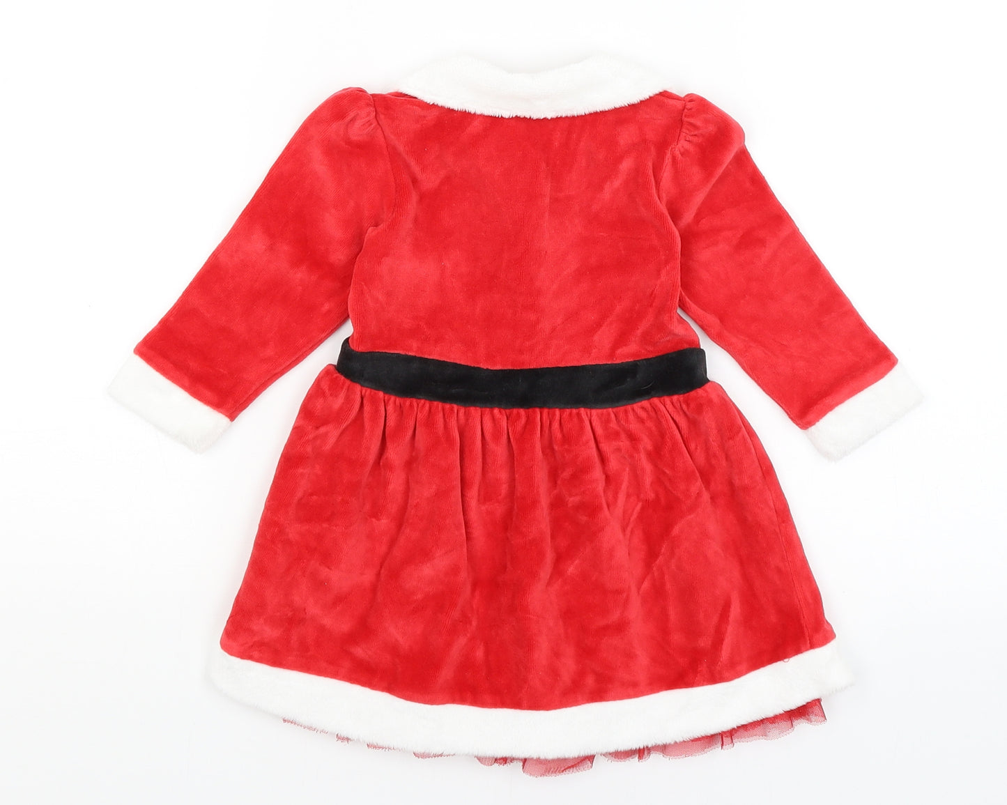 M&S Baby Red   Jumper Dress  Size 9-12 Months  - Christmas