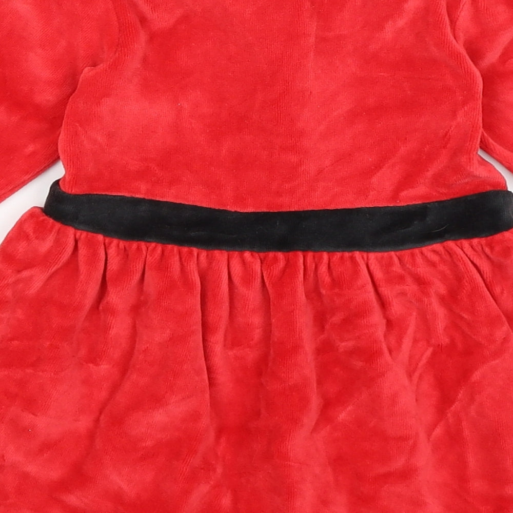 M&S Baby Red   Jumper Dress  Size 9-12 Months  - Christmas