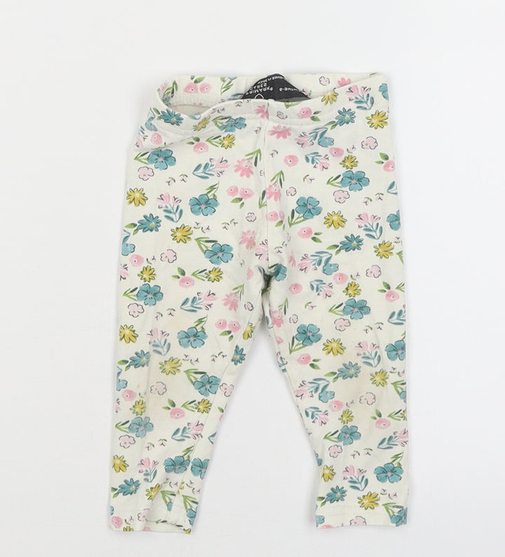Primark Baby White Flecked Sweatpants Trousers Size 6-9 Months