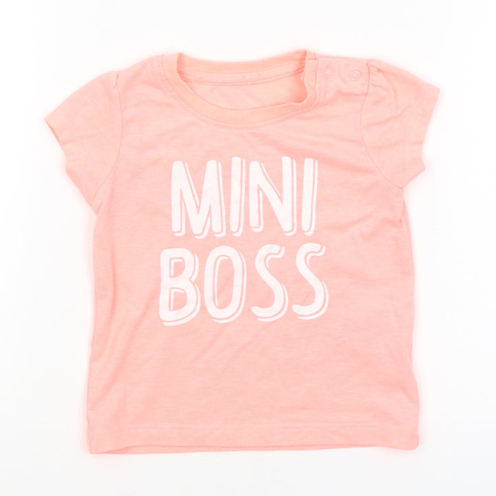 Primark Baby Orange Basic T-Shirt Size 6-9 Months - Mini Boss