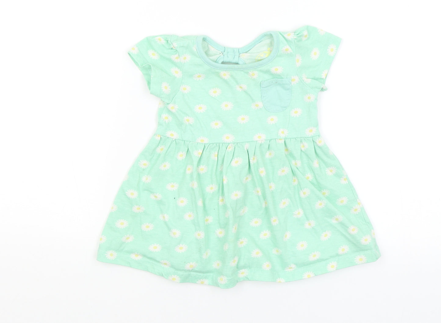 Young Dimension Baby Green Floral  Fit & Flare  Size 6-9 Months