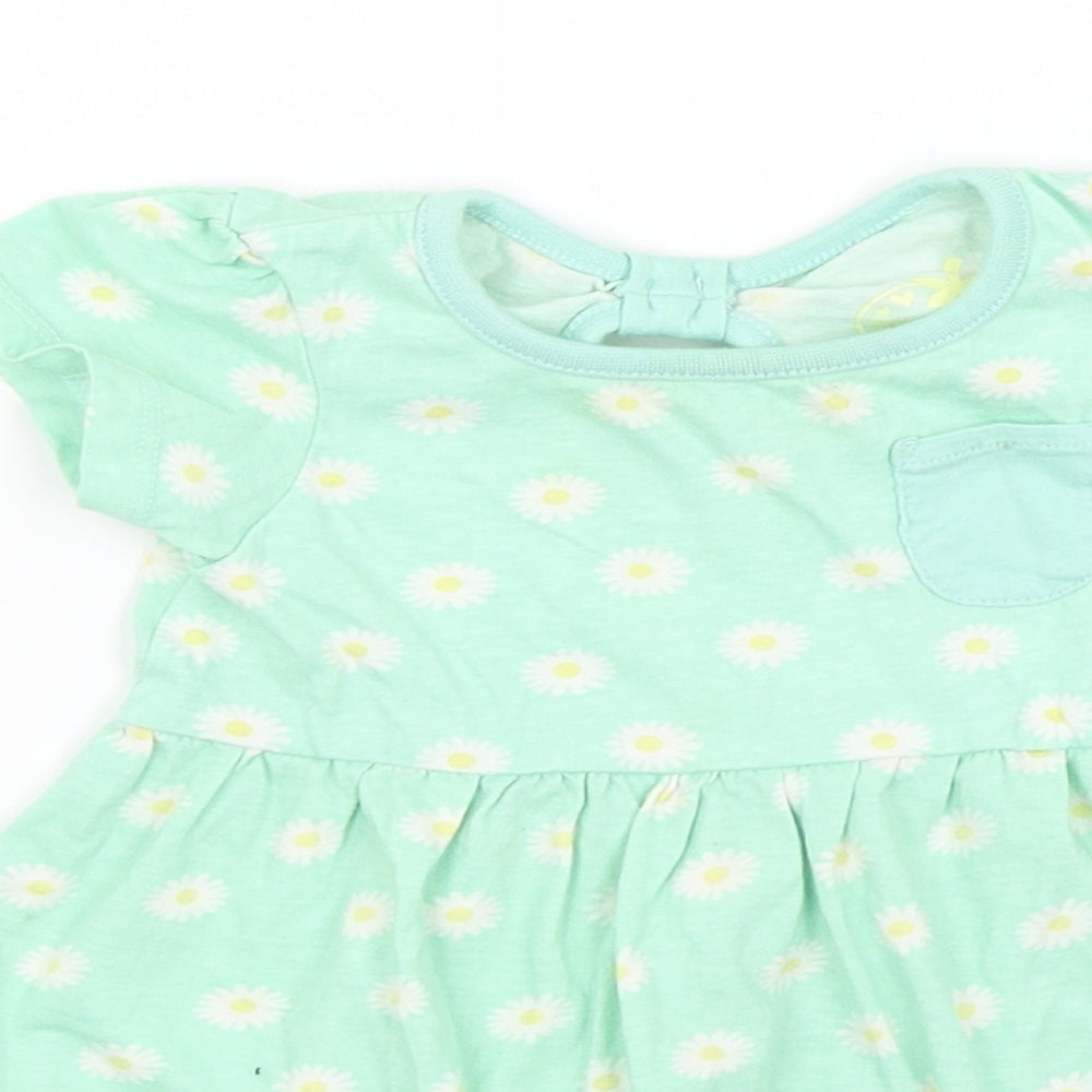 Young Dimension Baby Green Floral  Fit & Flare  Size 6-9 Months