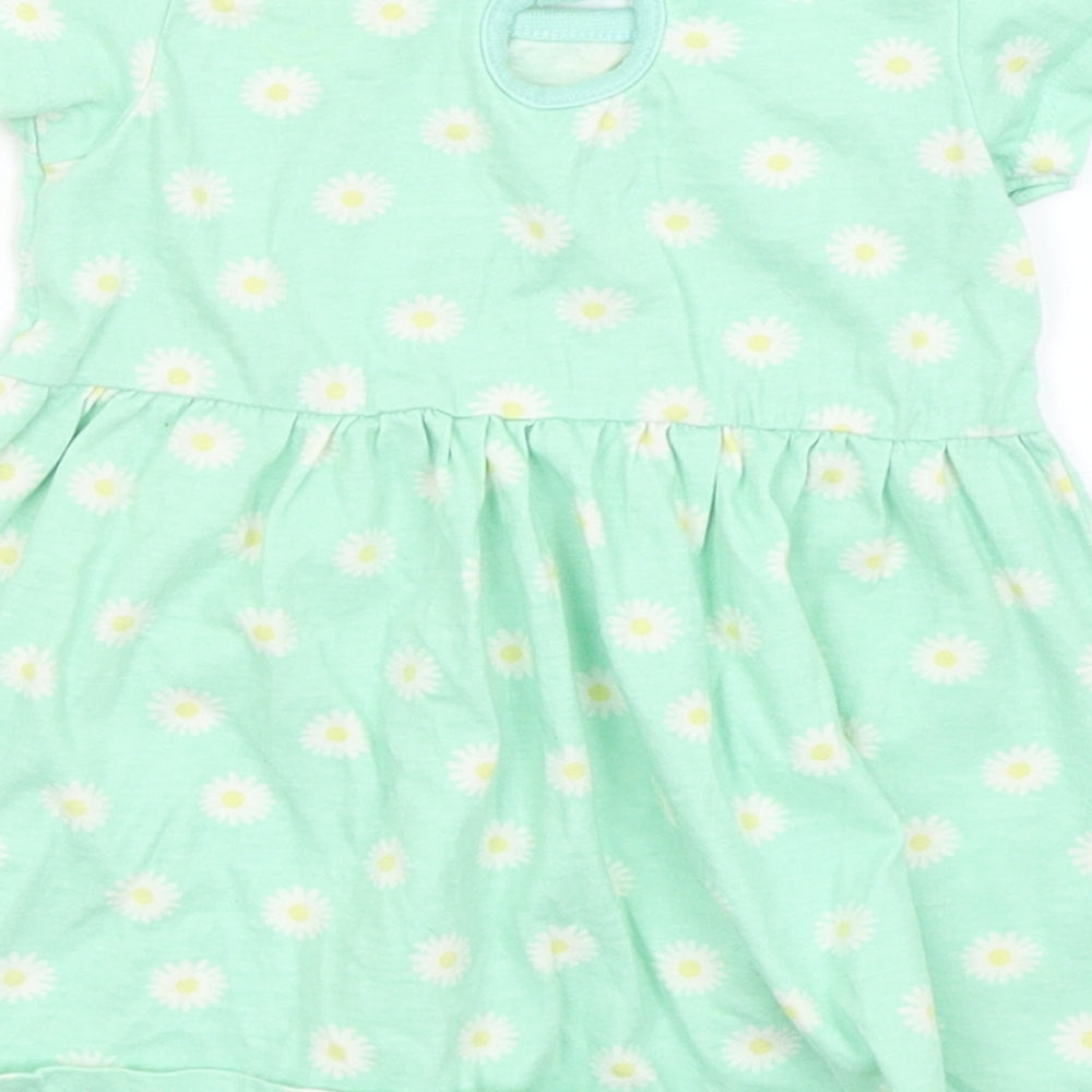 Young Dimension Baby Green Floral  Fit & Flare  Size 6-9 Months