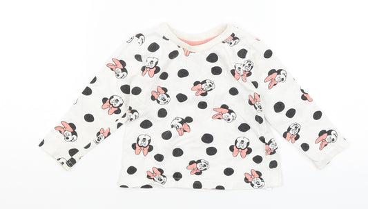 Front view of Primark Baby White Basic T-Shirt, size 9-12, Months