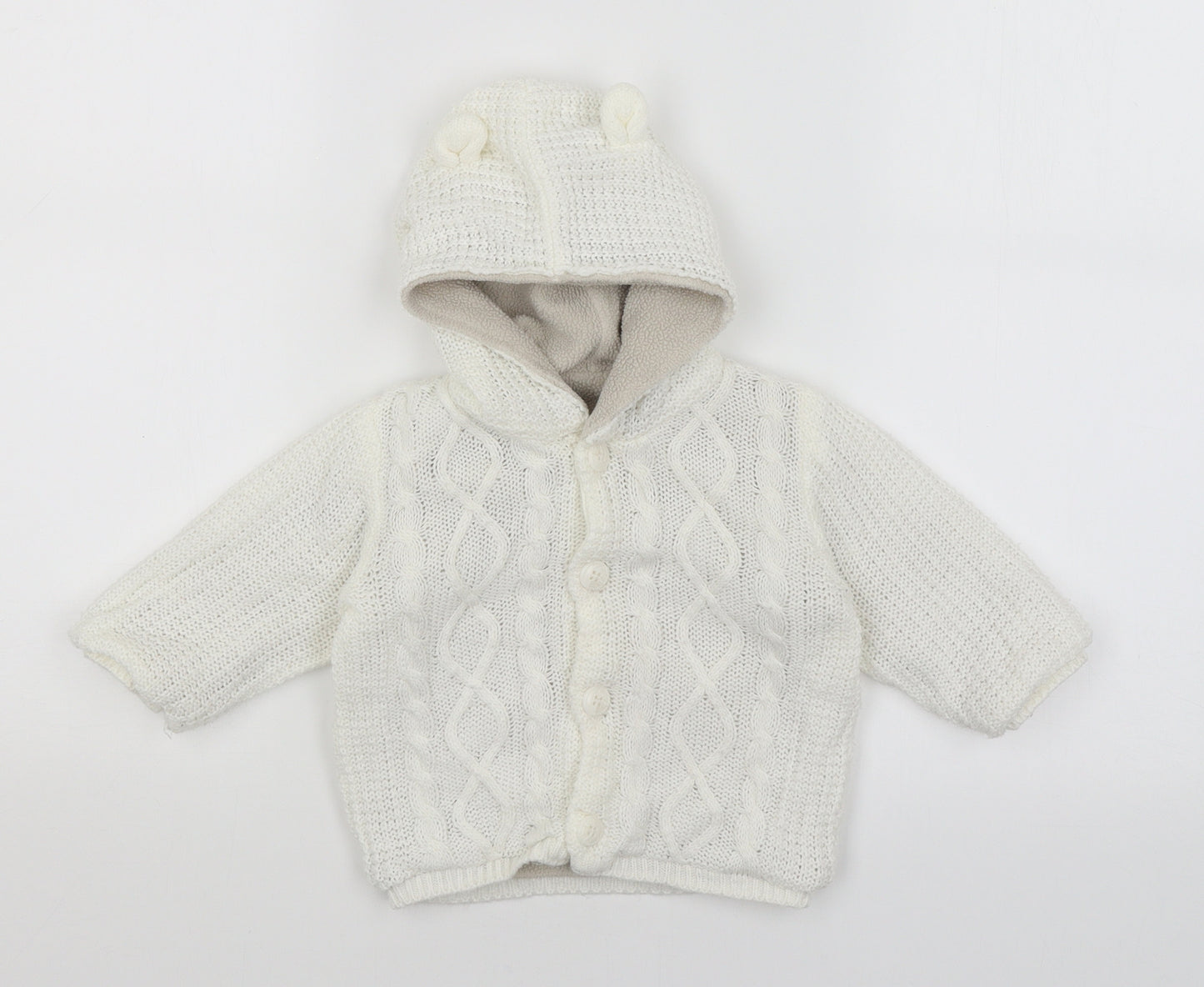George Baby White   Cardigan Jumper Size 3-6 Months