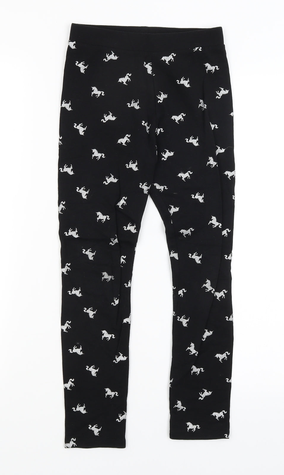 H&M Girls Black   Capri Trousers Size 9-10 Years