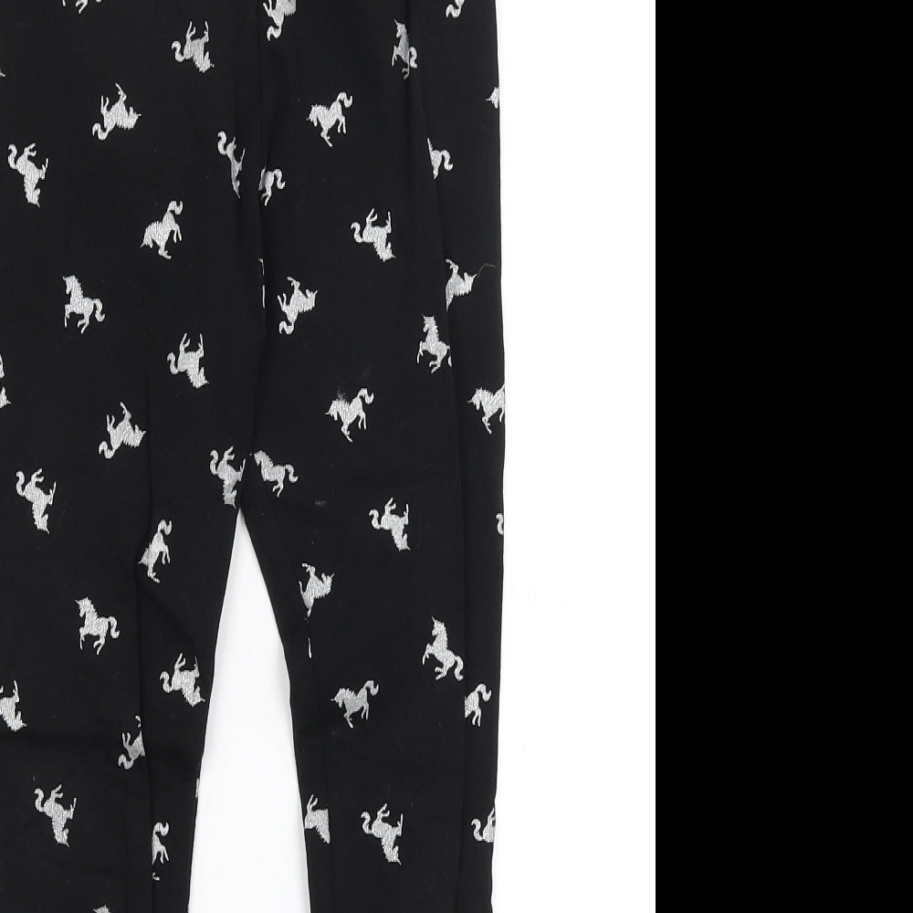 H&M Girls Black   Capri Trousers Size 9-10 Years