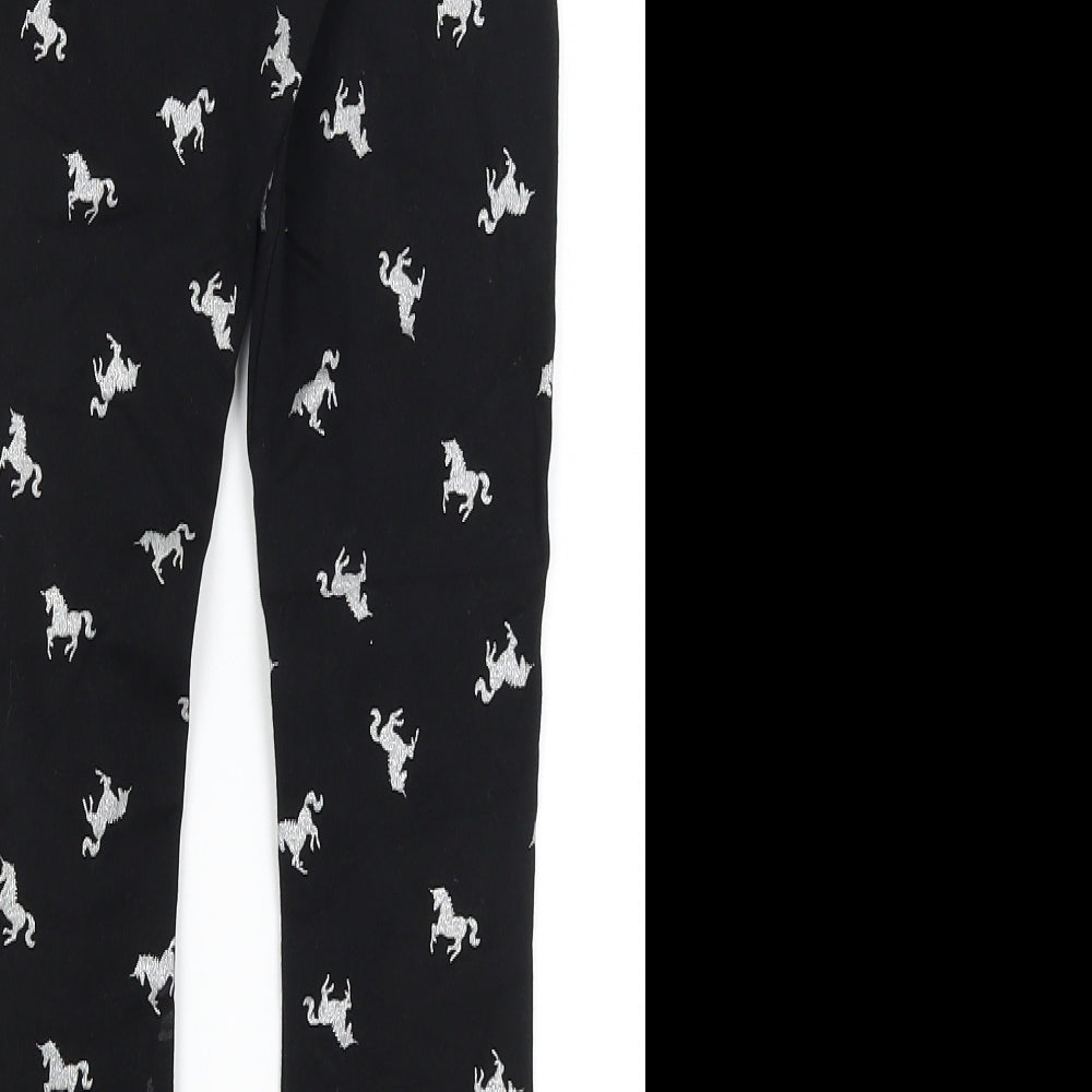 H&M Girls Black   Capri Trousers Size 9-10 Years