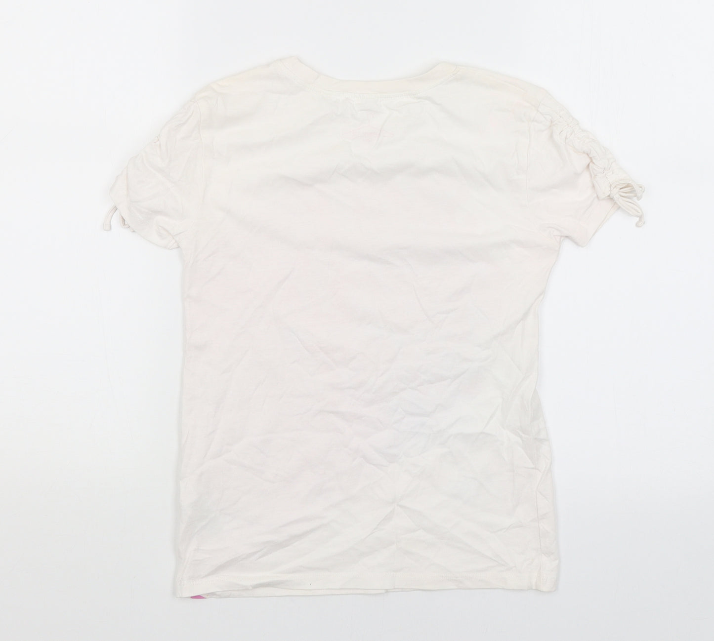 NEXT Girls White   Basic T-Shirt Size 9 Years  - Smile, Sparkle, Shine