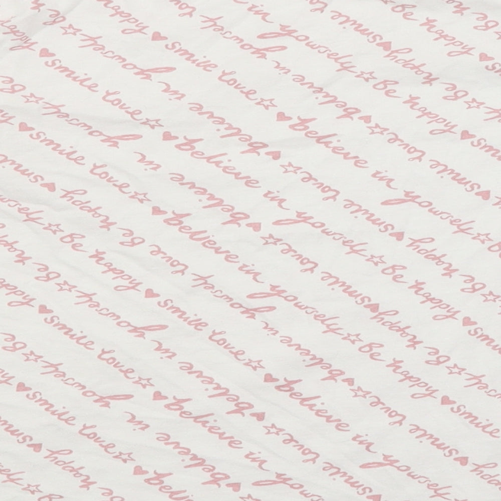 Nutmeg Girls White   Basic T-Shirt Size 11-12 Years  - Inspirational Writing