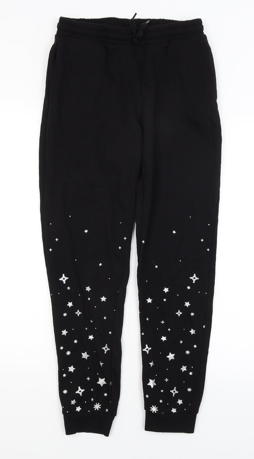 H&M Girls Black   Jogger Trousers Size 12-13 Years - Stars