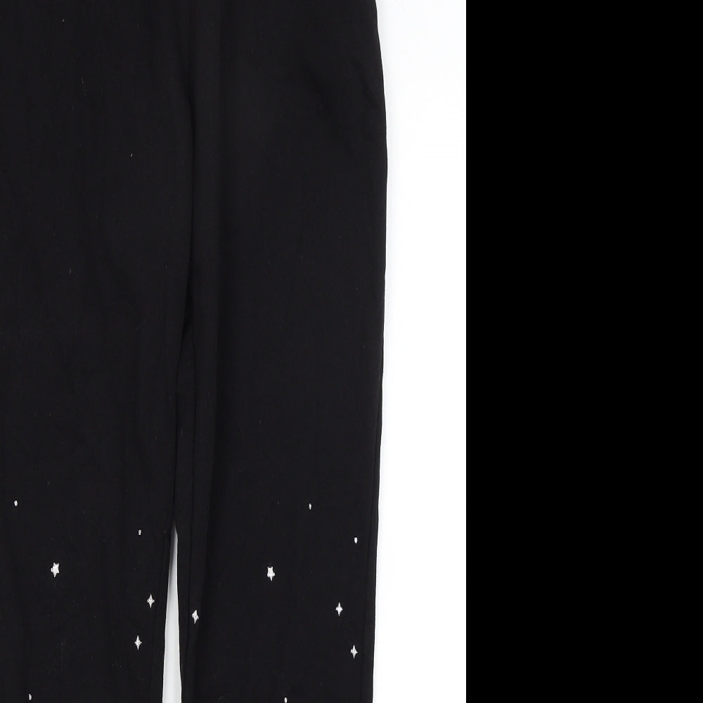 H&M Girls Black   Jogger Trousers Size 12-13 Years - Stars