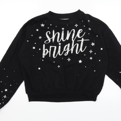 H&M Womens Black   Pullover Jumper Size 12  - Shine Bright