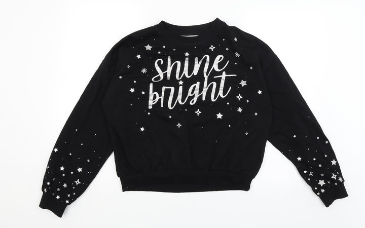H&M Womens Black   Pullover Jumper Size 12  - Shine Bright
