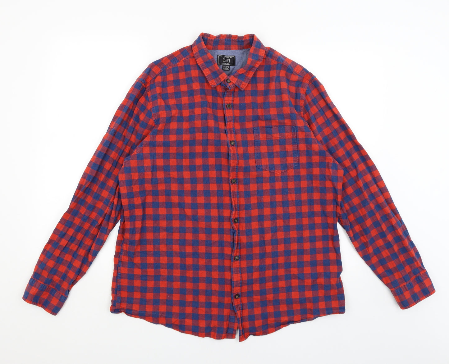 F&F Mens Red Check   Button-Up Size XL