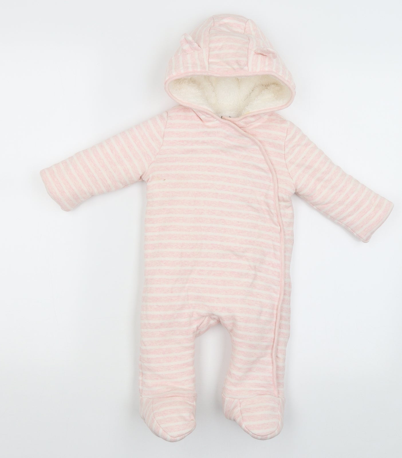 F&F Baby Pink Striped  Babygrow One-Piece Size 3-6 Months
