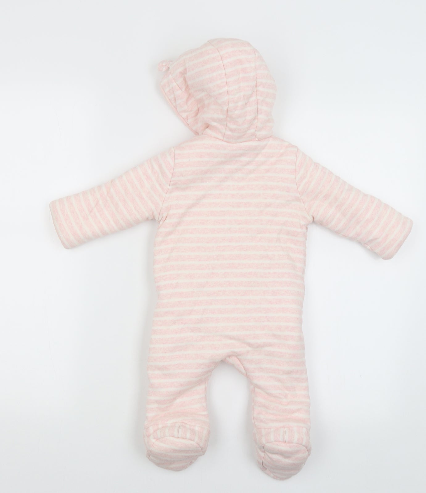 F&F Baby Pink Striped  Babygrow One-Piece Size 3-6 Months