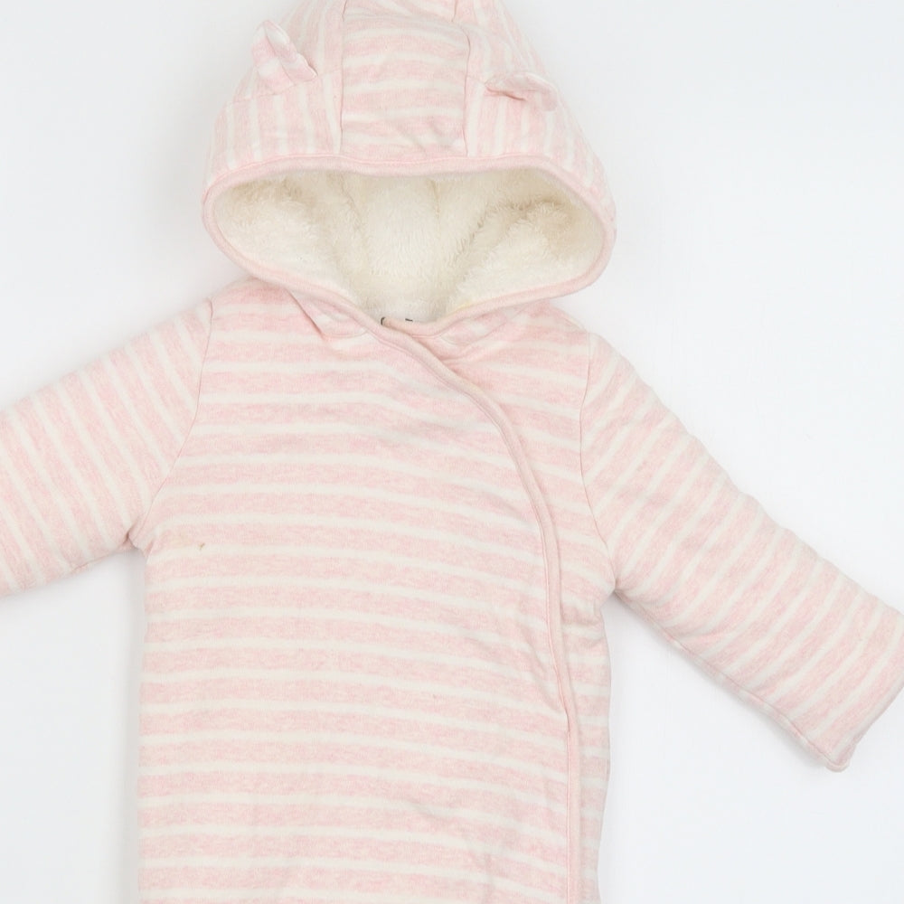 F&F Baby Pink Striped  Babygrow One-Piece Size 3-6 Months