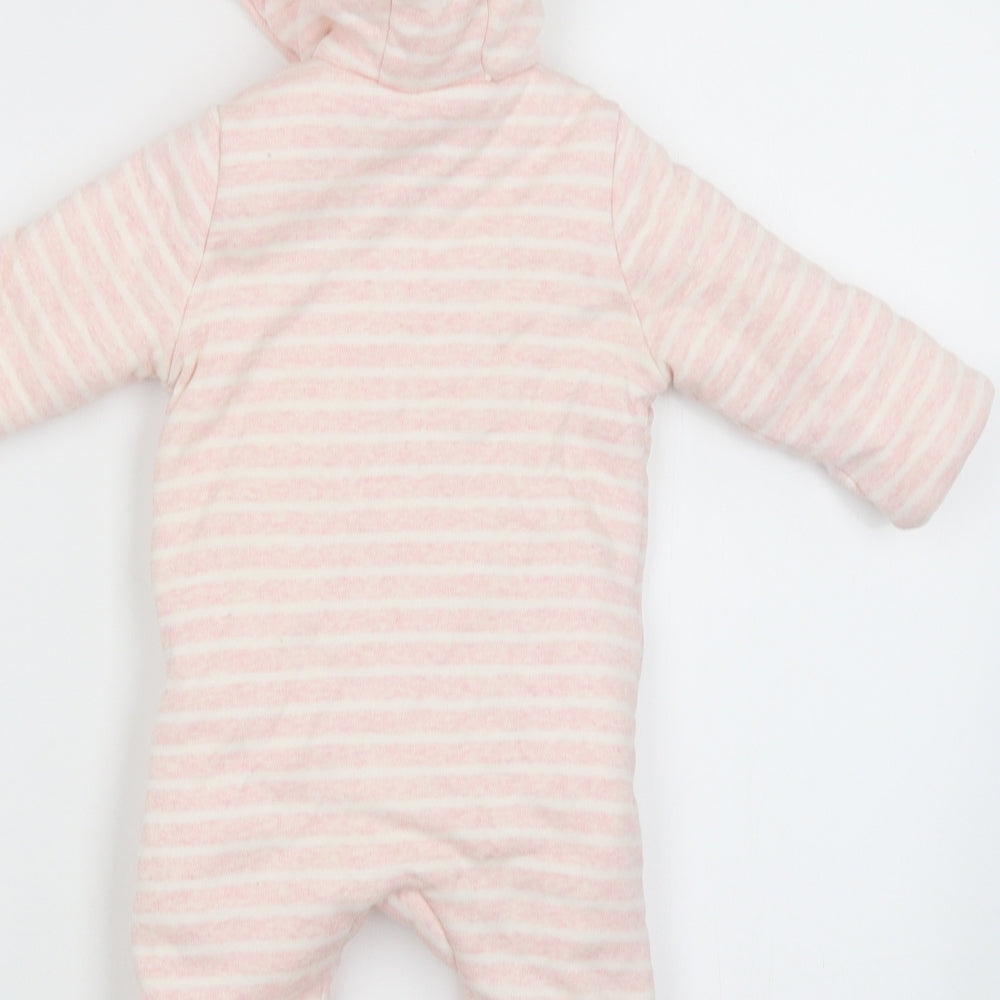 F&F Baby Pink Striped  Babygrow One-Piece Size 3-6 Months