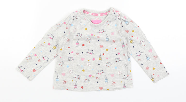 TU Baby Grey Basic T-Shirt Size 6-9 Months - Cats